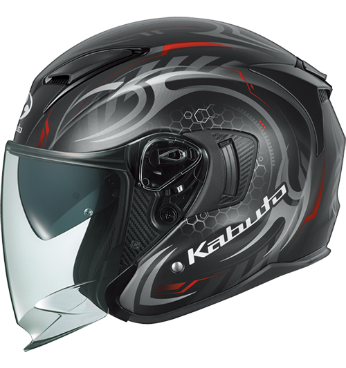 OGK Kabuto Exceed-2 Helmet Cyber Flat-Black-Red