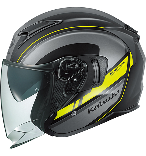 OGK Kabuto Exceed-2 Helmet Ridge Flat-Black-Yellow