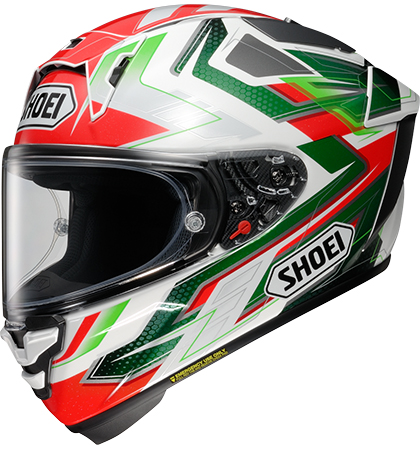 Shoei X-Fifteen Helmet Escalate TC-4 Green-Red