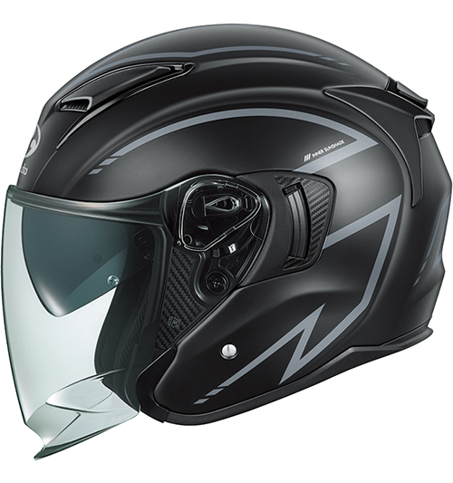 OGK Kabuto Exceed-2 Helmet Spria Flat-Black-Grey