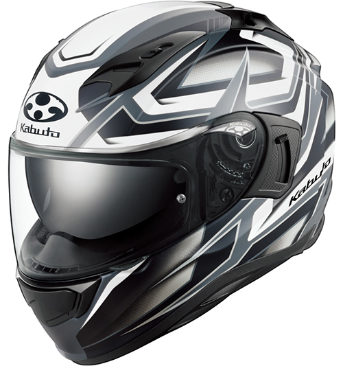 OGK Kabuto Kamui-3 Helmet Acrobat Flat-Black-White