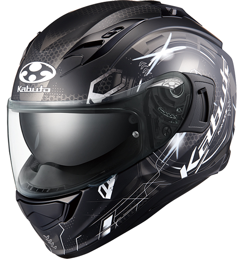 OGK Kabuto Kamui-3 Helmet Estela Flat-Black-Grey