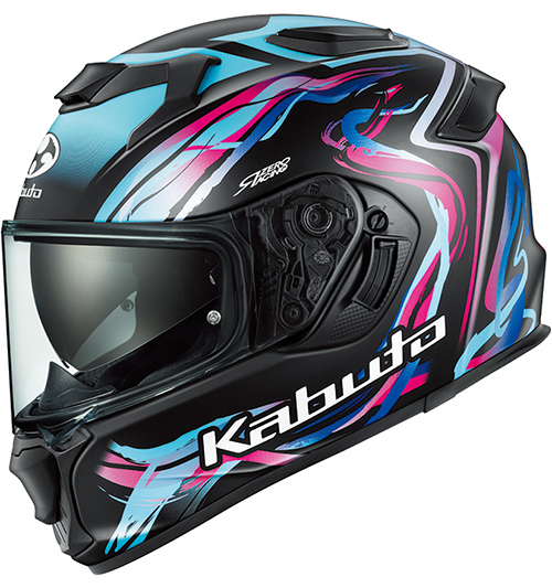OGK Kabuto Kamui-5 Helmet Lunoa Flat-Black-Neon